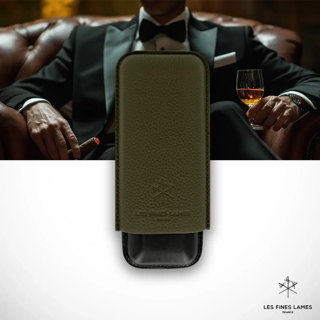 CIGAR CASE - DUO OD Green - Les Fines Lames