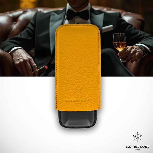 CIGAR CASE - DUO Yellow - Les Fines Lames