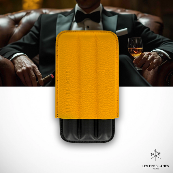 CIGAR CASE - TRIO Yellow - Les Fines Lames