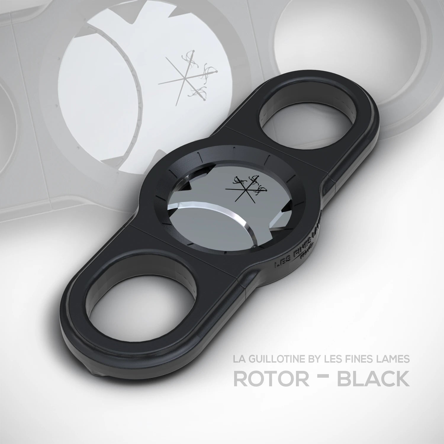 La Guillotine Rotor by LES FINES LAMES, a stainless steel guillotine cigar cutter