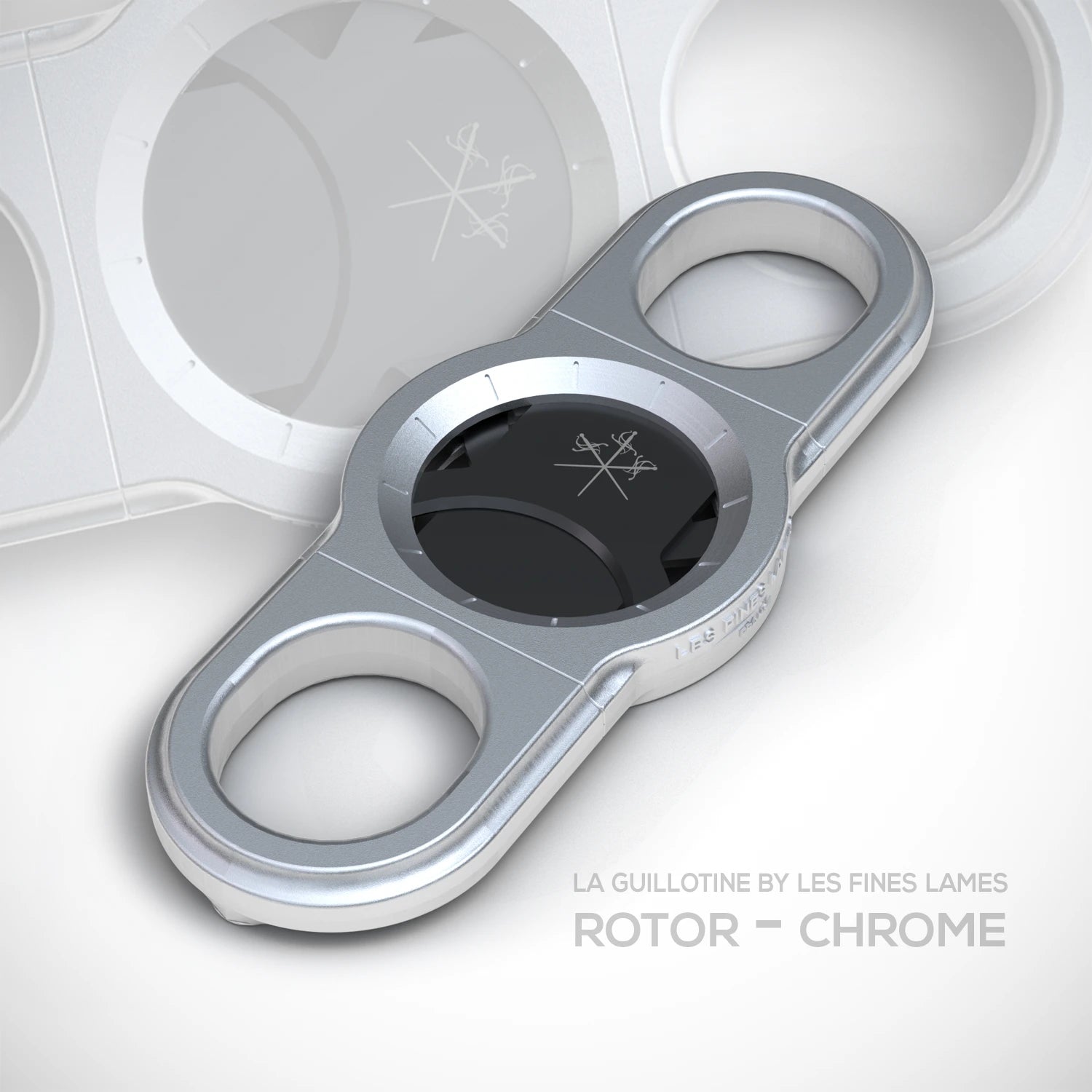 La Guillotine Rotor by LES FINES LAMES, a stainless steel guillotine cigar cutter