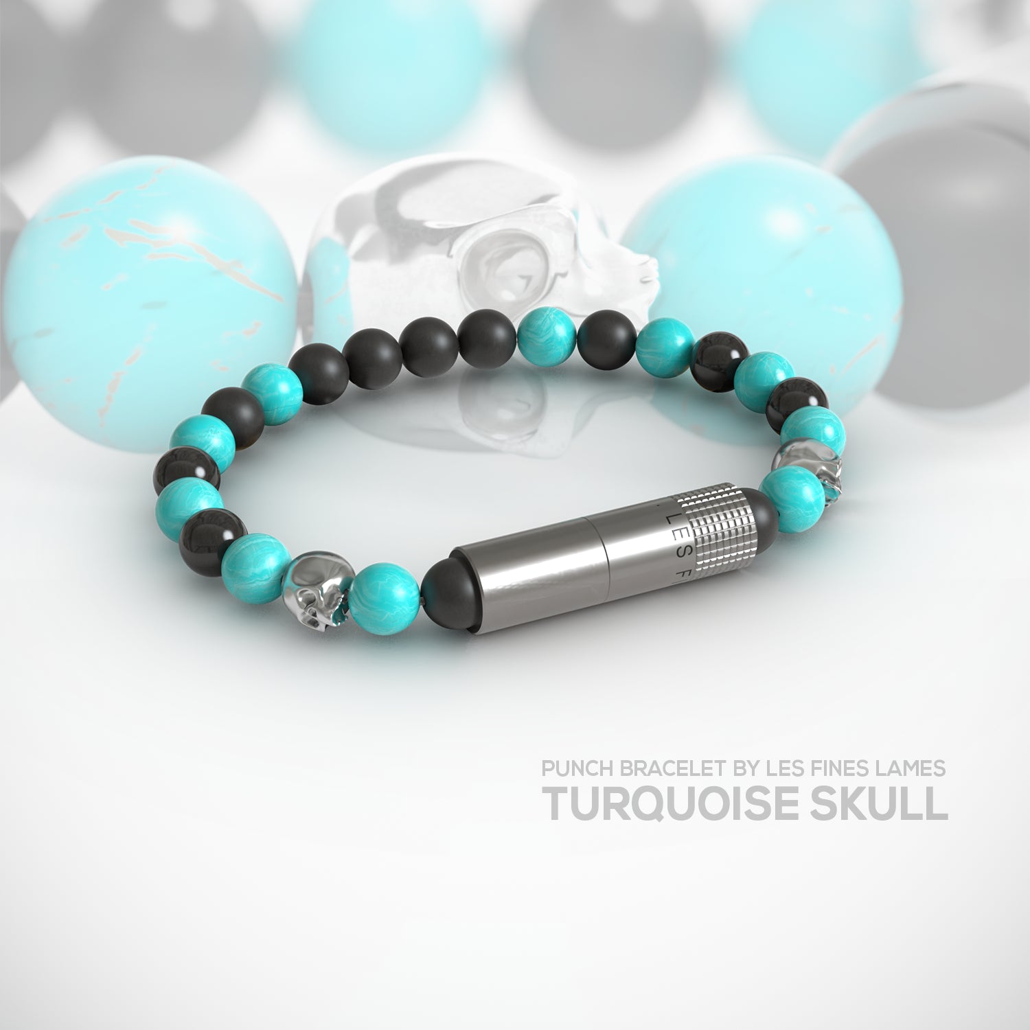 PUNCH BRACELET - Turquoise Skull
