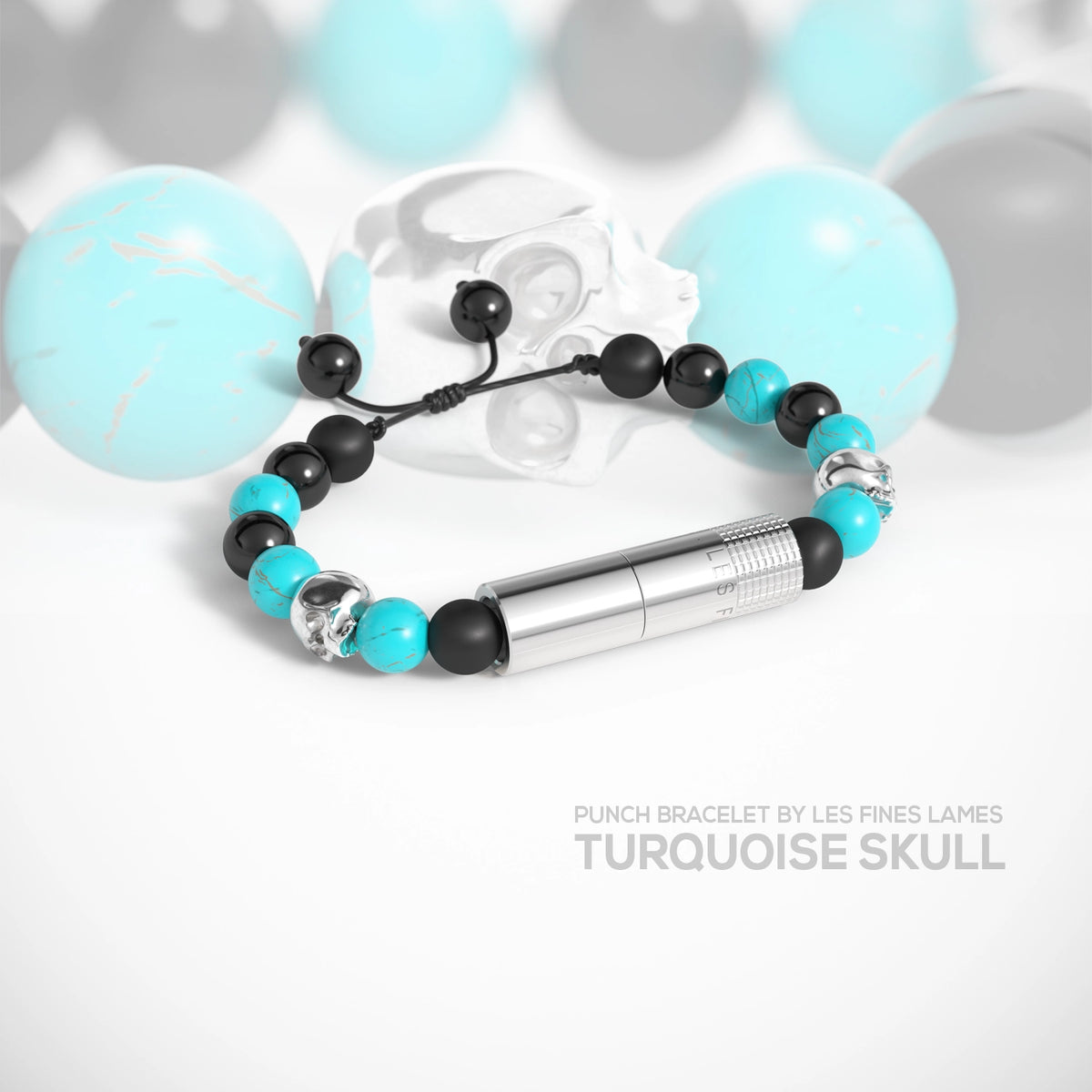 PUNCH BRACELET - Turquoise Skull