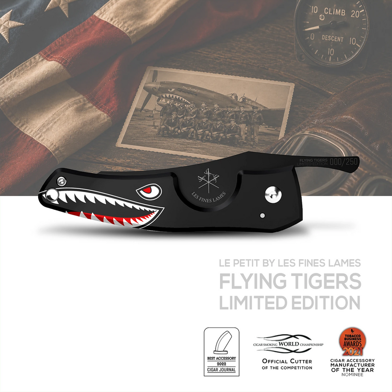 The cigar knife Le PETIT - Flying Tigers by LES FINES LAMES , designed for the 250th year of the United States