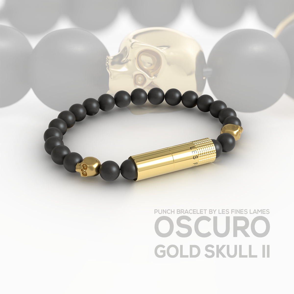PUNCH BRACELET - Oscuro Gold Skull II