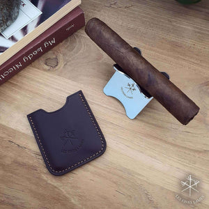 Burgundy leather Cigar Stand