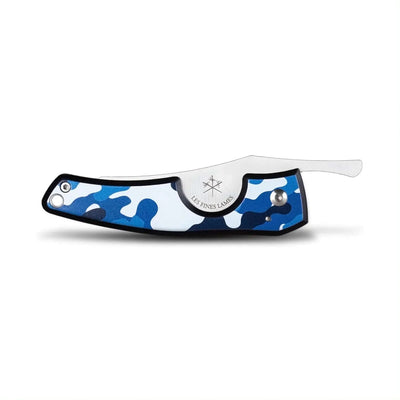 Packshot of Le PETIT Camo Navy pocket knife with blue camouflage handle