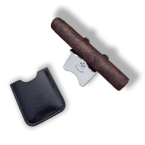 Black leather Cigar Stand