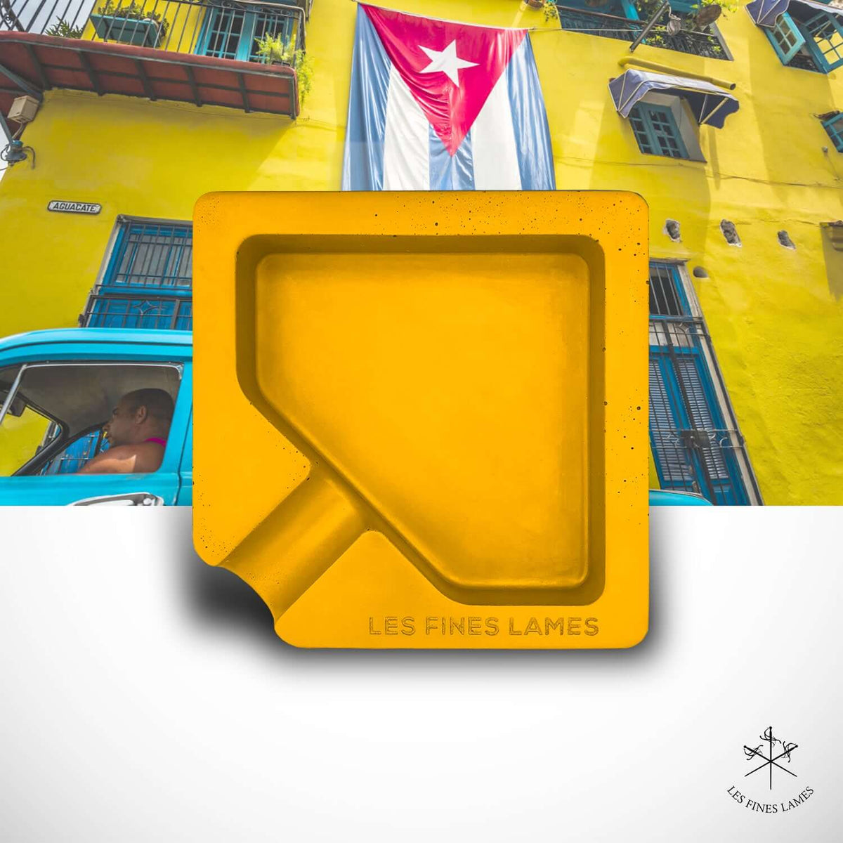 MONAD - Cendrier en béton - Jaune